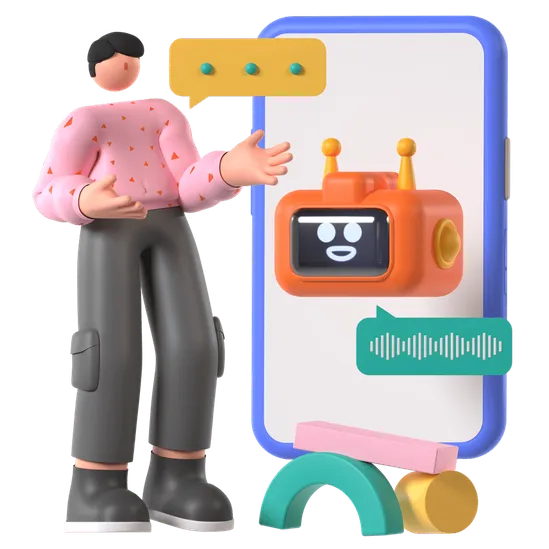 Person chatting with the Parlia virtual assistant on mobile