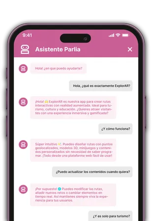 Mobile view of the Parlia chat responding to a customer